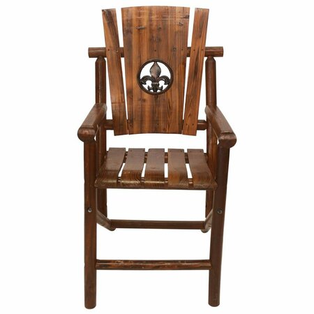 LEIGH COUNTRY Char-Log Fleur-de-lis Bar Arm Chair TX 93733